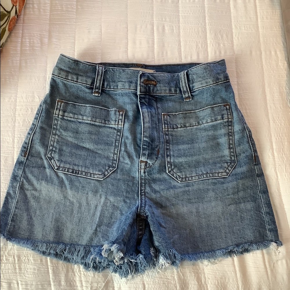 Madewell raw edge high waisted shorts Sz 25